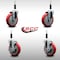 Service Caster 5'' SS Red Poly Wheel Swivel 7/8'' Expanding Stem Caster Set 2 Brakes, 4PK SCC-SSEX20S514-PPUB-RED-2-TLB-2-78 - alternate 5